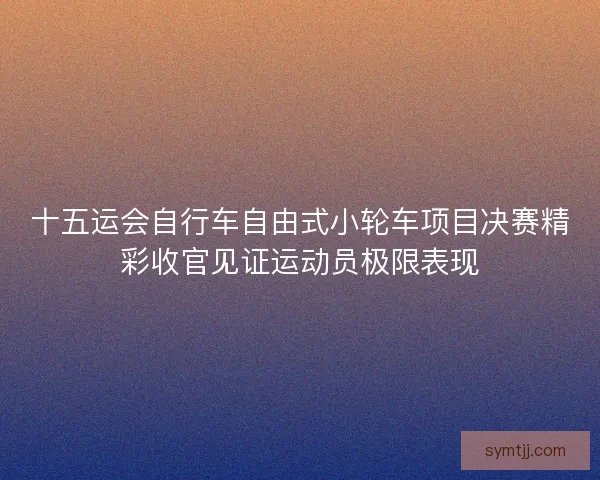 十五运会自行车自由式小轮车项目决赛精彩收官见证运动员极限表现